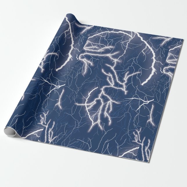 Thunder Strike Thunder Storm Wrapping Paper (Unrolled)