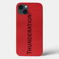 Thunderation! bold black text on Red Linen Photo