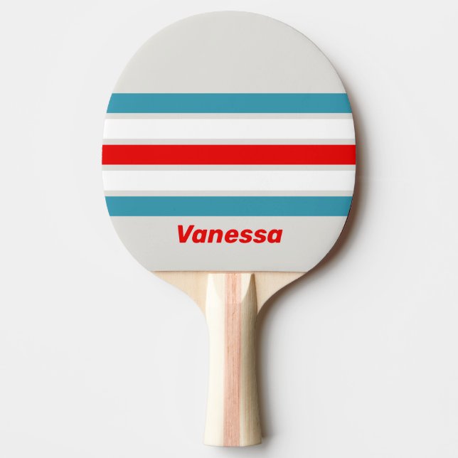 Thunderbird Across Striping with Name Ping Pong Paddle (Front)