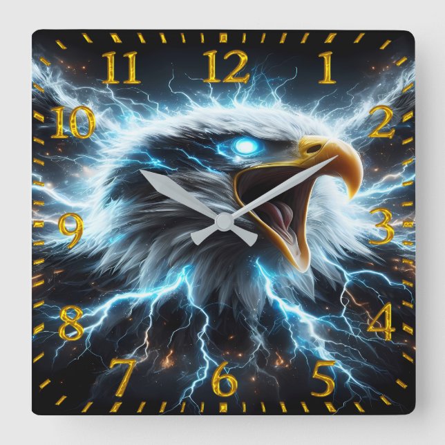 Thunderbird Ascending Square Wall Clock (Front)