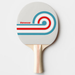 Thunderbird Curl Stripes with Name Ping Pong Paddle