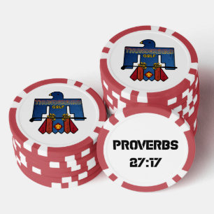Thunderbird Golf Ball Markers – Proverbs 27:17 Des Poker Chips