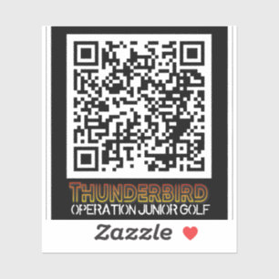 Thunderbird Golf Custom-Cut Vinyl QR Sticker