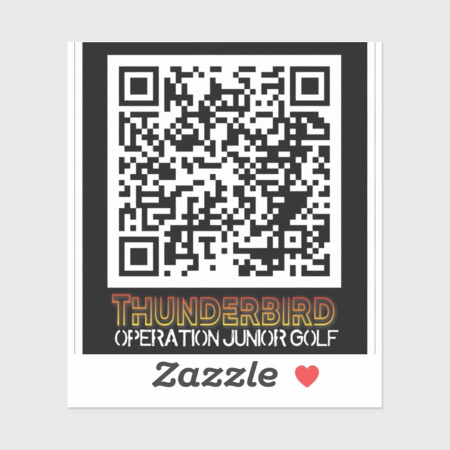 Thunderbird Golf Custom-Cut Vinyl QR Sticker (Sheet)