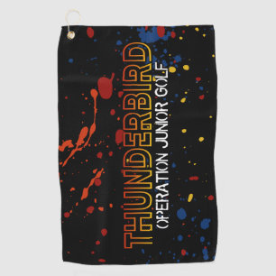 Thunderbird Golf Junior Tour Towel – Black Splatte