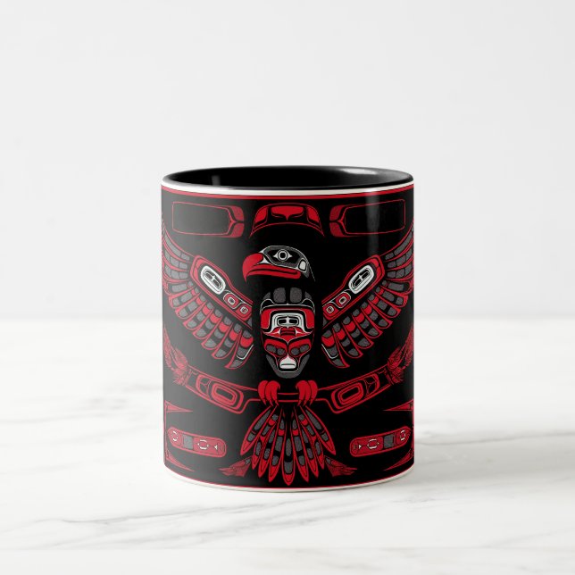 Thunderbird Native American Indian Symbol Two-Tone Coffee Mug (Center)