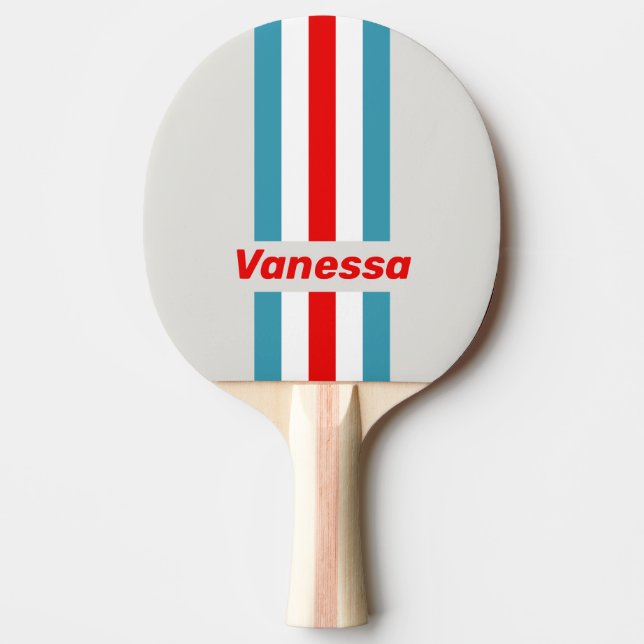 Thunderbird Pin Striped with Name Ping Pong Paddle (Front)