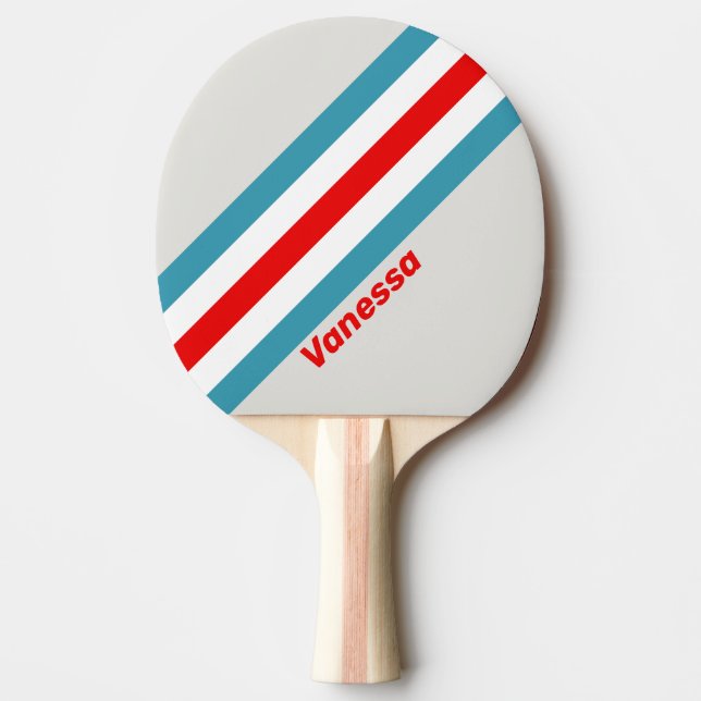 Thunderbird Striped with Name Ping Pong Paddle (Front)