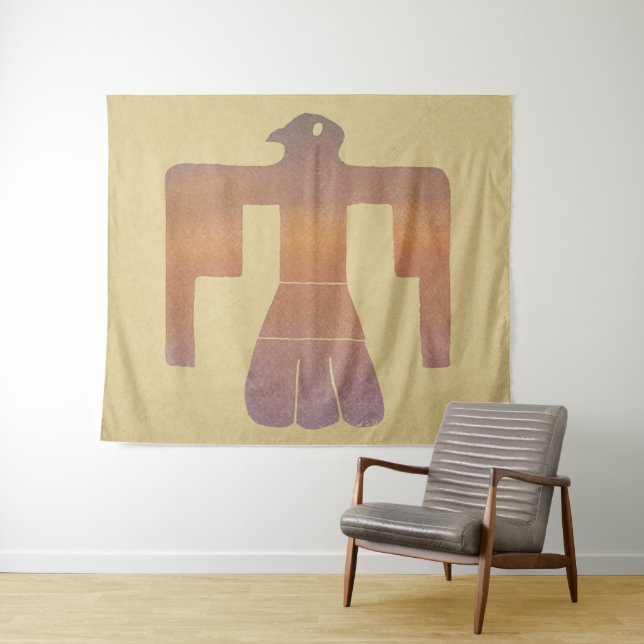 Thunderbird Watercolor Tapestry (In Situ (Horizontal))