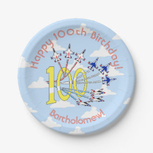 Thunderbirds 100th Birthday Blue Sky Paper Plate