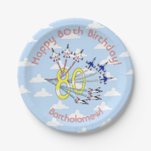 Thunderbirds 80th Birthday Blue Sky Paper Plate