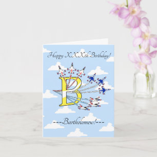 Thunderbirds Blue Sky Initial B Birthday Card