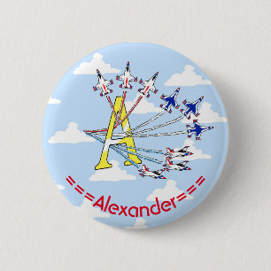 Thunderbirds Blue Sky letter A Initial Badge