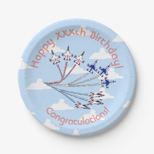 Thunderbirds Blue Sky Paper Plate (Front)