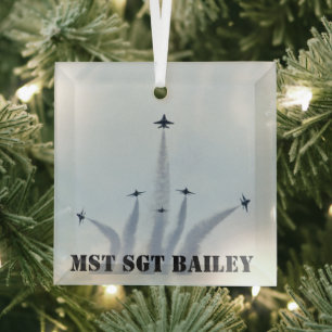 Thunderbirds Split Formation Glass Tree Decoration