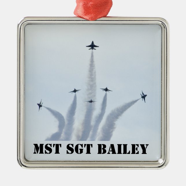 Thunderbirds Split Formation Metal Ornament (Front)