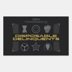 Thunderbolts* Disposable Delinquents Rectangular Sticker