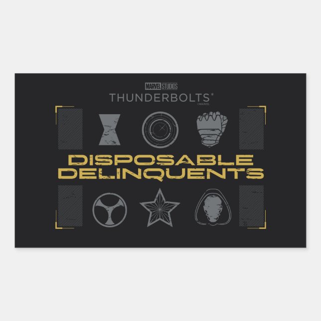 Thunderbolts* | Disposable Delinquents Rectangular Sticker (Front)