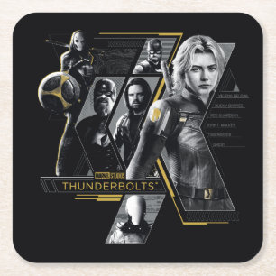Thunderbolts*   Group Graphic Square Paper Coaster