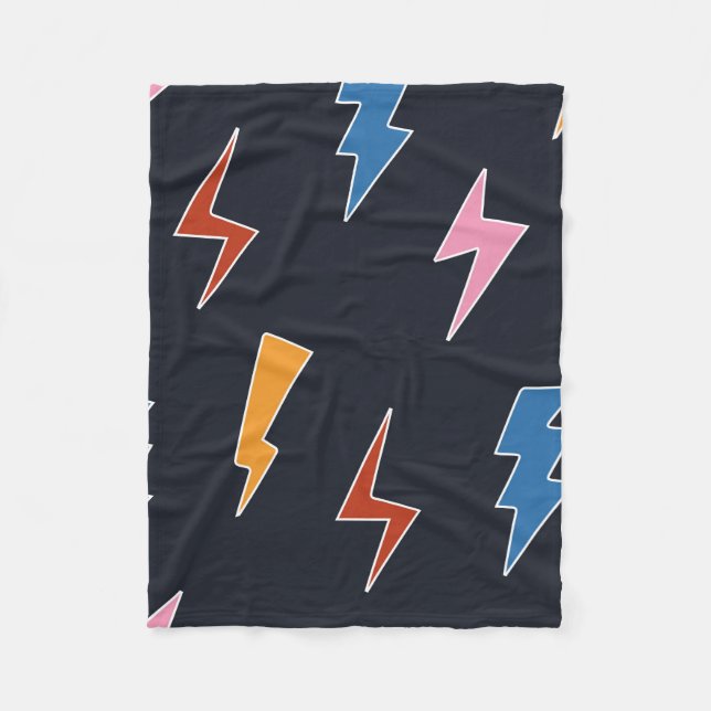 Thunderbolts seamless pattern,hand drawn lightning fleece blanket (Front)