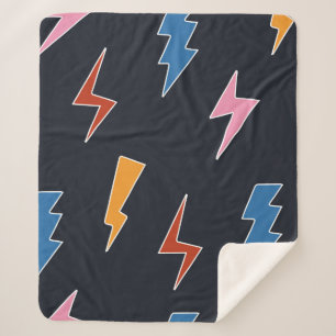Thunderbolts seamless pattern,hand drawn lightning sherpa blanket