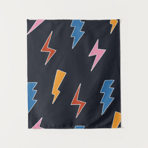 Thunderbolts seamless pattern,hand drawn lightning tapestry