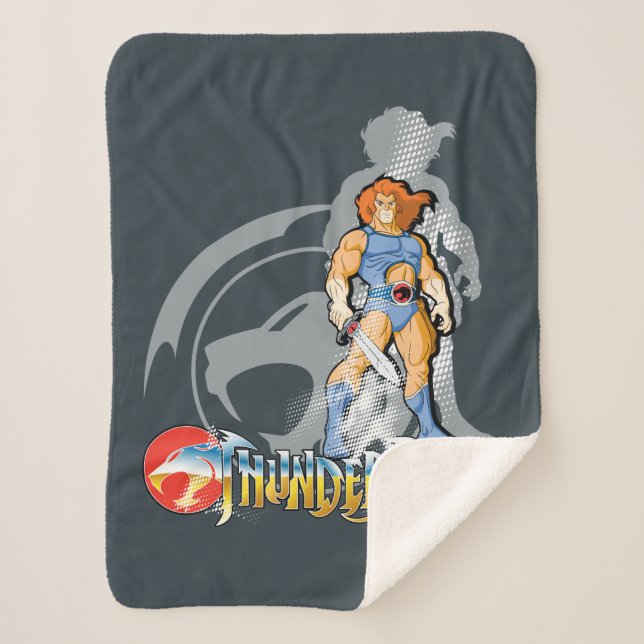 ThunderCats | Lion-O Halfttone Shadow Graphic Sherpa Blanket (Front)
