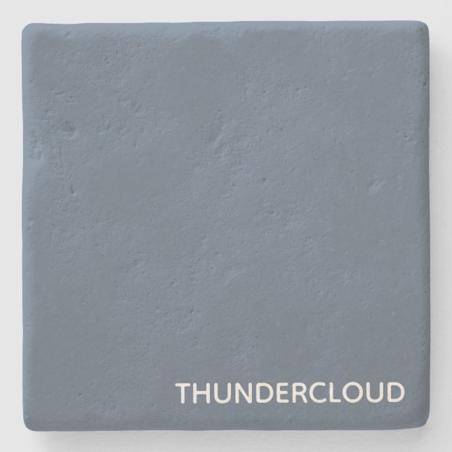 Thundercloud Blue-gray Color Name Stone Coaster (Front)