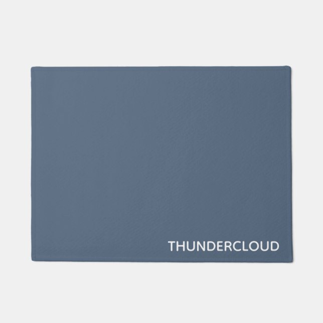 Thundercloud Blue-grey Colour Name Doormat (Front)