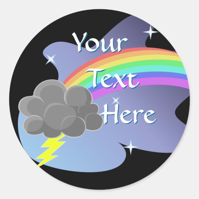 Thundercloud Rainbow Classic Round Sticker (Front)
