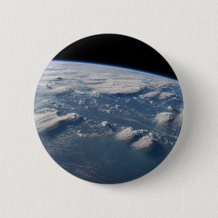 Thunderhead Anvils Of Earth Onto Southern Borneo. 6 Cm Round Badge