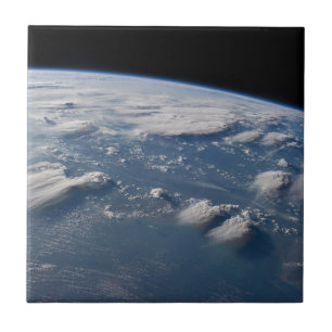 Thunderhead Anvils Of Earth Onto Southern Borneo. Ceramic Tile