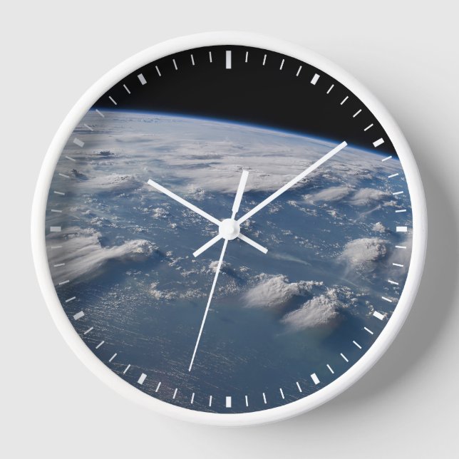 Thunderhead Anvils Of Earth Onto Southern Borneo. Clock (Front)