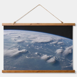 Thunderhead Anvils Of Earth Onto Southern Borneo. Hanging Tapestry