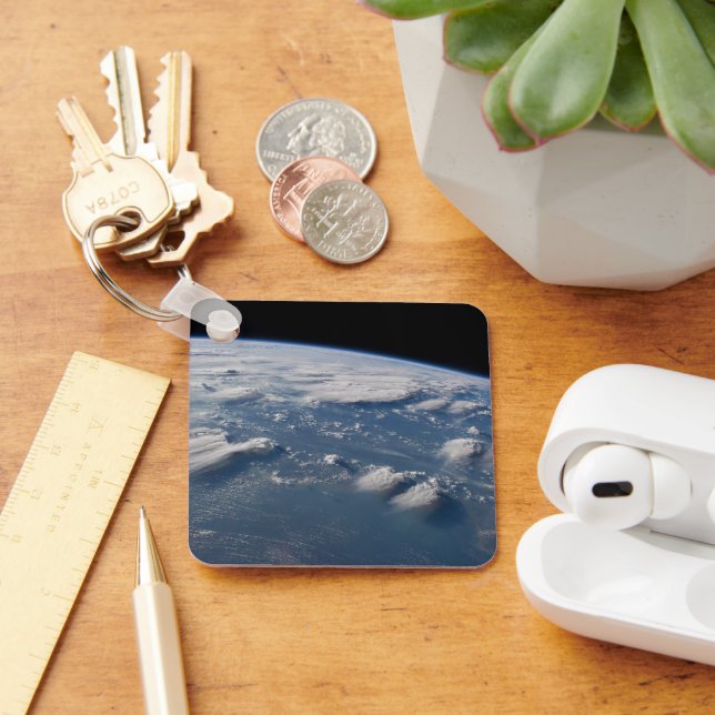 Thunderhead Anvils Of Earth Onto Southern Borneo. Key Ring (Desk)
