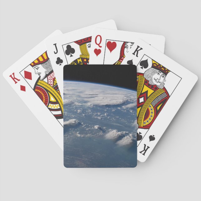 Thunderhead Anvils Of Earth Onto Southern Borneo. Playing Cards (Back)