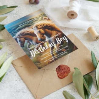 Thundering Hooves: A Herd of Horses in Motion Postcard