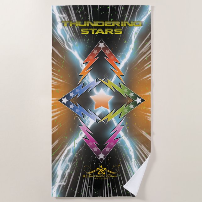 Thundering Stars Beach Towel (Front)