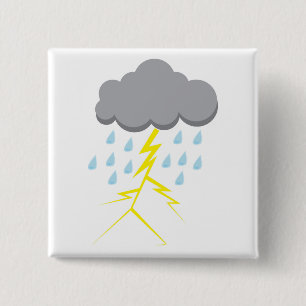 Thunderstorm and Lightning 15 Cm Square Badge