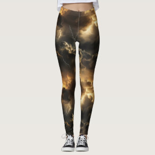 Thunderstorm Clouds Pattern Leggings