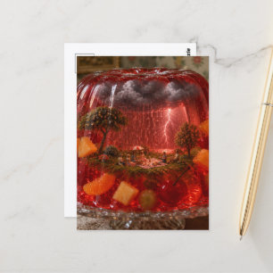 Thunderstorm in the Gelatin Dessert Surreal Art Postcard