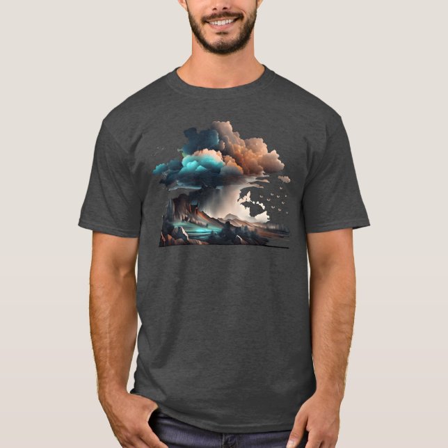 Thunderstorm Landscape with Birds boy T-Shirt (Front)