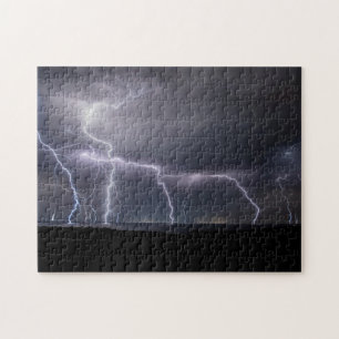 Thunderstorm Lightning Sky Clouds Sea, 252 Pieces Jigsaw Puzzle