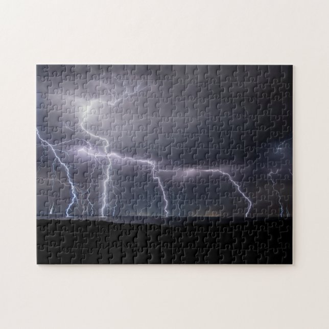Thunderstorm Lightning Sky Clouds Sea, 252 Pieces Jigsaw Puzzle (Horizontal)