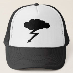thunderstorm lightning trucker hat