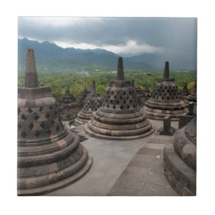 Thunderstorm over Borobudur Ceramic Tile