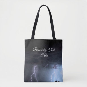 Thunderstorm Rain Lightning Storm Tote Bag