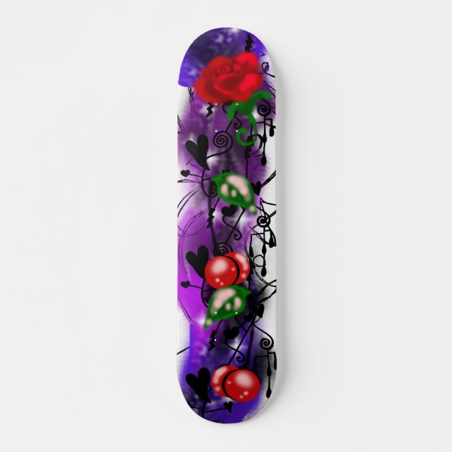 Thunderstorm Rose Graffiti Skateboard (Front)