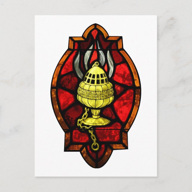 Thurible Stained Glass Window Art Postcard (Front)