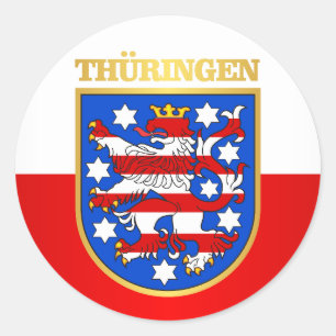 Thuringen (Thuringia) COA Classic Round Sticker